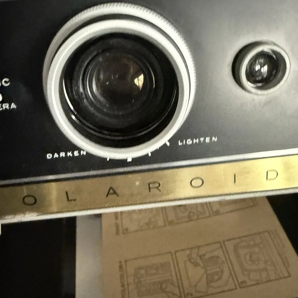 Vintage Polaroid 335 Automatic Land Camera Leather Case, Flash, Manuals Extras‎